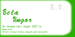 bela ungor business card